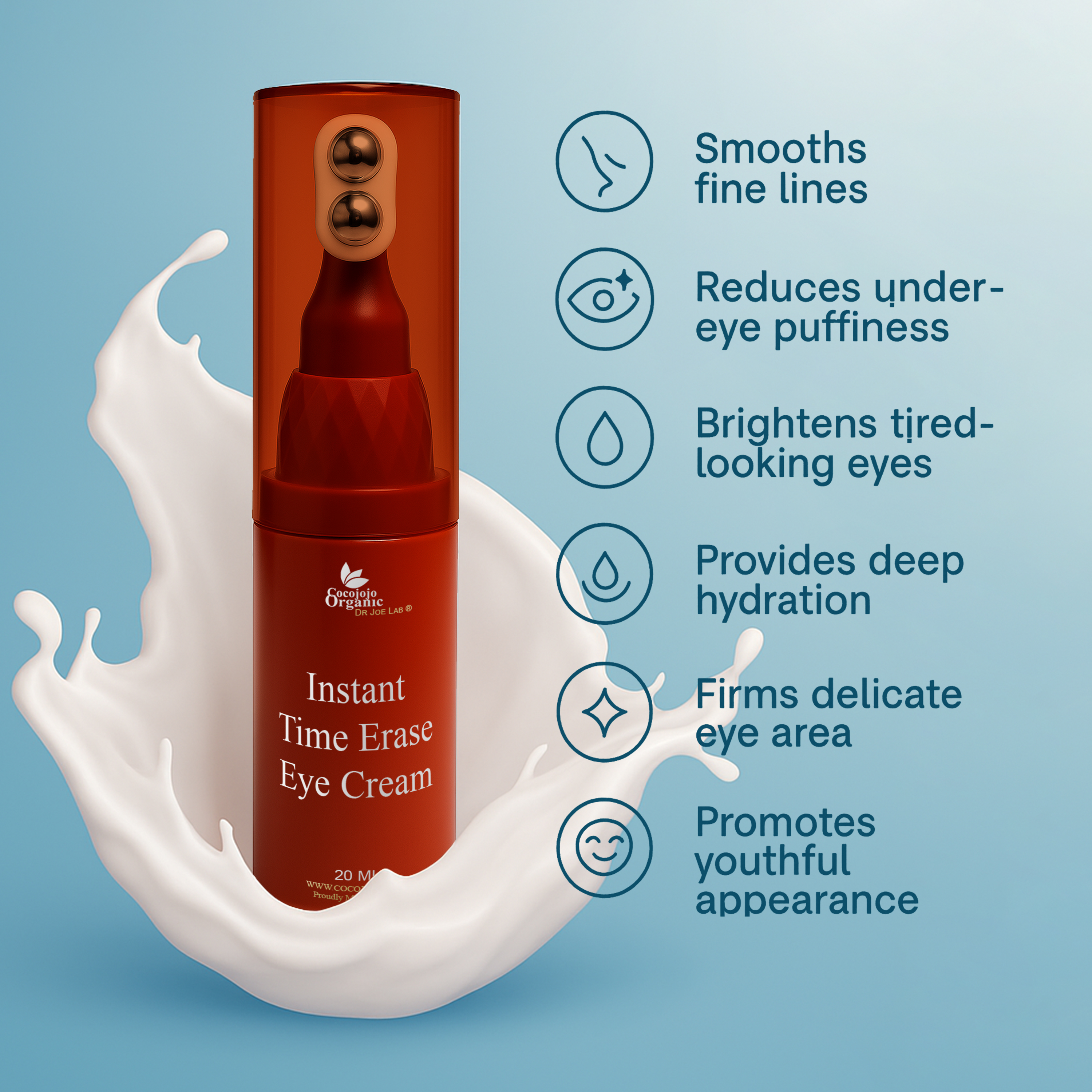 Instant Time Erase Eye Cream | 20 ML | CocoJojo - Premium Natural