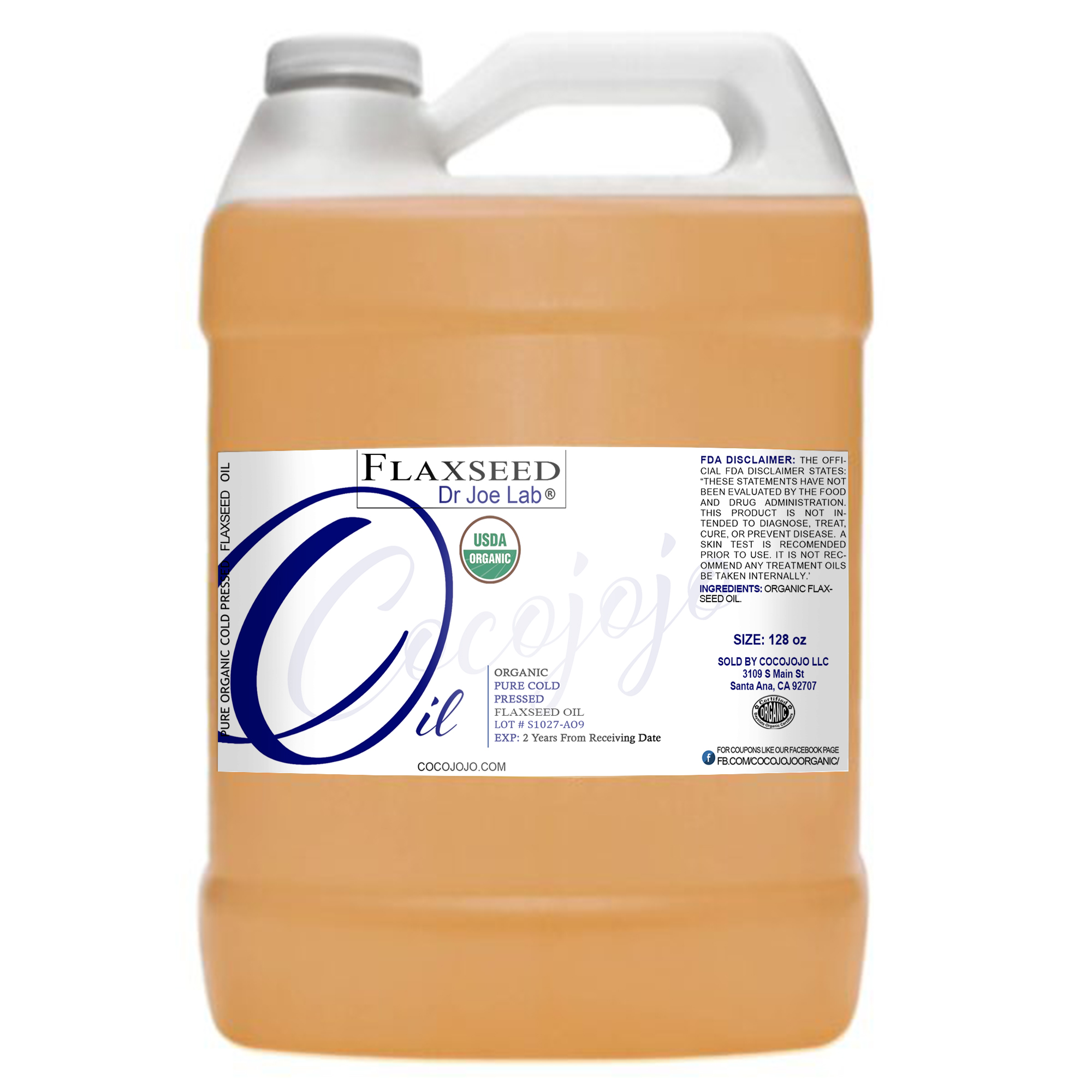 Organic Flaxseed Oil – Unrefined - Certified Organic | CocoJojo